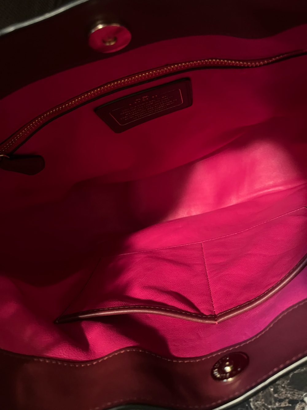 Coach Leather Shoulder Hobo Bag in Deep Wine - Picture 7 of 12